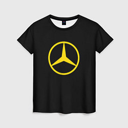 Футболка женская Mercedes logo yello, цвет: 3D-принт