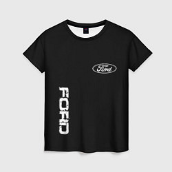 Футболка женская Ford logo white steel, цвет: 3D-принт