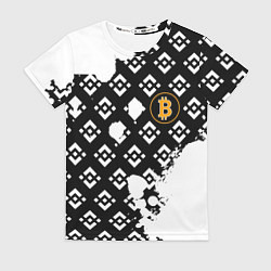 Женская футболка Bitcoin pattern binance