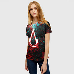 Футболка женская Assassins Creed logo glitch, цвет: 3D-принт — фото 2