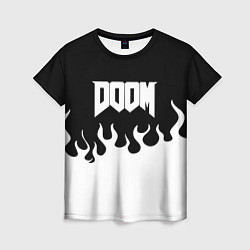 Футболка женская Doom fire white, цвет: 3D-принт