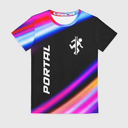 Футболка женская Portal fast light neon stripes, цвет: 3D-принт