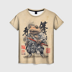 Футболка женская Жаба самурай - japan aesthetic, цвет: 3D-принт