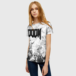 Футболка женская Doom white graphite, цвет: 3D-принт — фото 2