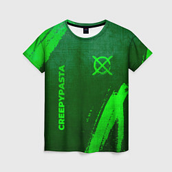 Футболка женская CreepyPasta - green gradient вертикально, цвет: 3D-принт