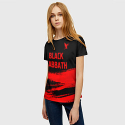 Футболка женская Black Sabbath - red gradient посередине, цвет: 3D-принт — фото 2