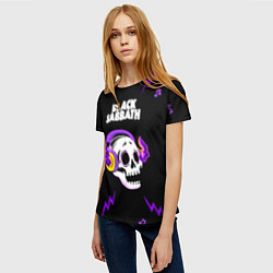 Футболка женская Black Sabbath неоновый череп, цвет: 3D-принт — фото 2