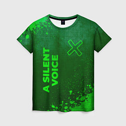 Футболка женская A Silent Voice - green gradient вертикально, цвет: 3D-принт