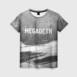 Футболка женская Megadeth - grey gradient посередине, цвет: 3D-принт