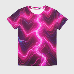 Футболка женская Pink lightnings - ai art fantasy, цвет: 3D-принт