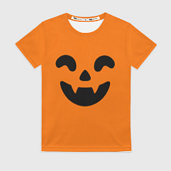 Футболка женская Весёлая тыква верх, цвет: 3D-принт