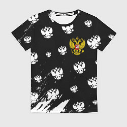 Женская футболка Герб РФ паттерн