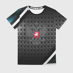 Футболка женская Россия герб карбон, цвет: 3D-принт