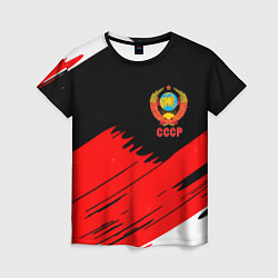 Женская футболка СССР краски абстрактные текстура