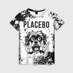 Футболка женская Placebo - рок пес, цвет: 3D-принт