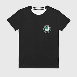 Женская футболка Skoda logo auto