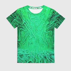 Футболка женская Зелёный симбионт абстракция, цвет: 3D-принт