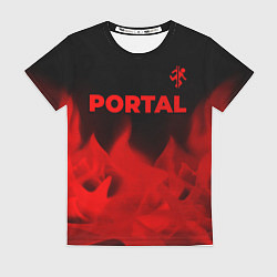 Футболка женская Portal - red gradient посередине, цвет: 3D-принт