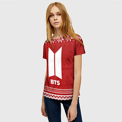Футболка женская Новогодний BTS, цвет: 3D-принт — фото 2