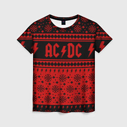 Футболка женская ACDC christmas sweater, цвет: 3D-принт