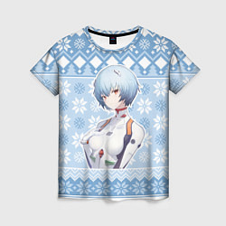 Футболка женская Rei christmas sweater Evangelion, цвет: 3D-принт