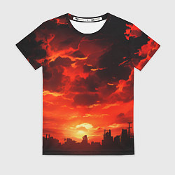 Женская футболка Багровый апокалиптический закат