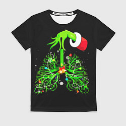 Футболка женская Гринч похищает сердца, цвет: 3D-принт