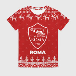 Футболка женская Новогодний Roma с оленями, цвет: 3D-принт