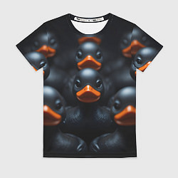 Футболка женская Уточки с оранжевым клювом, цвет: 3D-принт