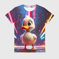 Футболка женская Уточка в неоне, цвет: 3D-принт