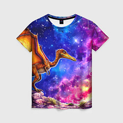 Футболка женская Птерозавр и звездное небо, цвет: 3D-принт