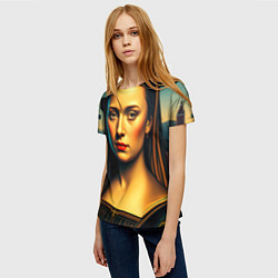 Футболка женская Современная мона лиза, цвет: 3D-принт — фото 2