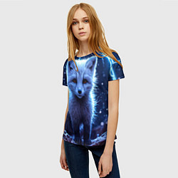 Футболка женская Песец в разрядах молний, цвет: 3D-принт — фото 2