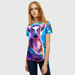 Футболка женская Лемур в сказочном лесу, цвет: 3D-принт — фото 2