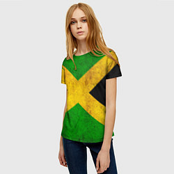 Футболка женская Jamaica flag, цвет: 3D-принт — фото 2