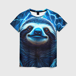 Футболка женская Ленивец в разрядах молний, цвет: 3D-принт