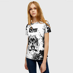 Футболка женская David Bowie - рок пес, цвет: 3D-принт — фото 2