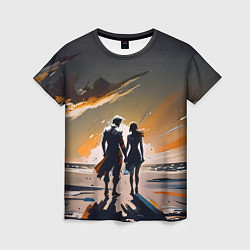 Женская футболка Пара на пляже