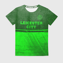 Футболка женская Leicester City - green gradient посередине, цвет: 3D-принт