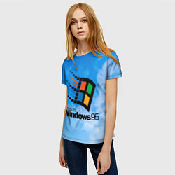 Футболка женская Windows 95 logo, цвет: 3D-принт — фото 2