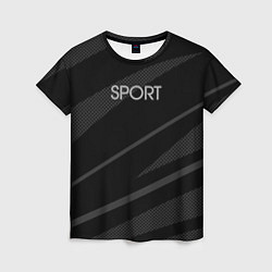 Женская футболка Sport чёрный с серым абстрактный