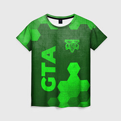 Футболка женская GTA - green gradient вертикально, цвет: 3D-принт