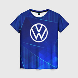 Футболка женская Volkswagen blue poly, цвет: 3D-принт