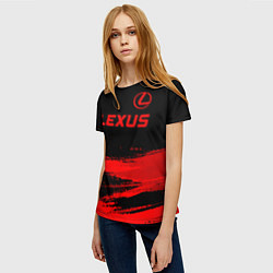 Футболка женская Lexus - red gradient посередине, цвет: 3D-принт — фото 2
