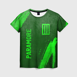 Футболка женская Paramore - green gradient вертикально, цвет: 3D-принт