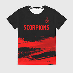 Футболка женская Scorpions - red gradient посередине, цвет: 3D-принт