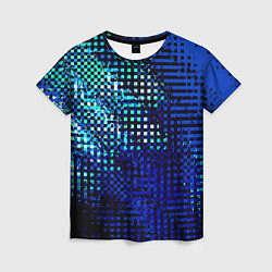 Футболка женская Абстракция чёрно-синий текстурированный, цвет: 3D-принт