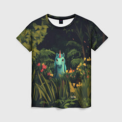 Футболка женская Голубая единорожка, цвет: 3D-принт