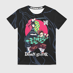 Футболка женская Гию Томиока и Танджиро Камадо, цвет: 3D-принт