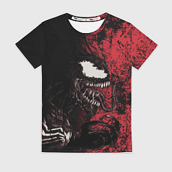 Женская футболка Веном на красном